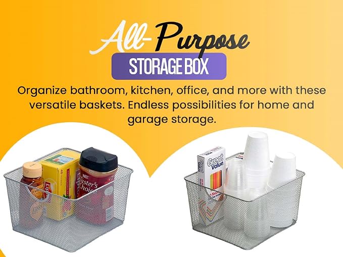 YBM HOME Mesh Stacking Bin Storage Containers - Image 5