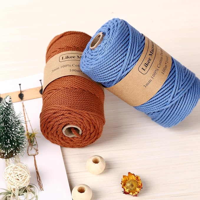 Cotton Macrame Cord 3mm x 100m, 3 Strand Twisted, Macrame Rope, Macrame String - Image 4