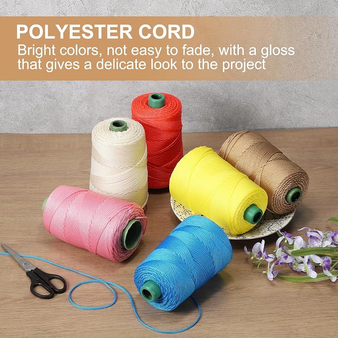 YELARXI Polyester Macrame Cord, 3mm x 219 Yards Polypropylene Macrame Cords - Image 6
