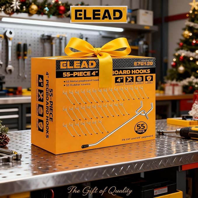 ELEAD 55-Piece 4 Inch Pegboard Hooks, Heavy Duty Peg Board Organizer Accessories - Image 8