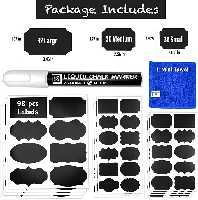 Chalkboard Labels for Jars 98pcs - Image 2
