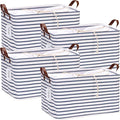 Hinwo 4-Pack Large Canvas Fabric Storage Baskets by Hinwo