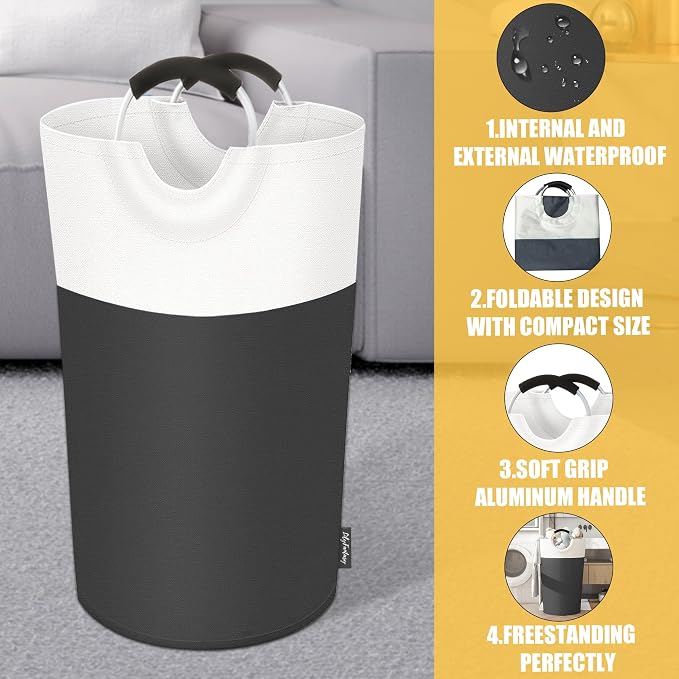 90L Laundry Basket, Collapsible Laundry Hamper - Image 3