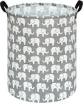 KUNRO Round Laundry Gift Basket Storage Hamper, Clothes Storage Organizer Bins by KUNRO