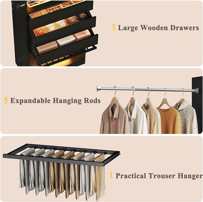 Closet System, 4-8FT Closet Organizer - Image 9