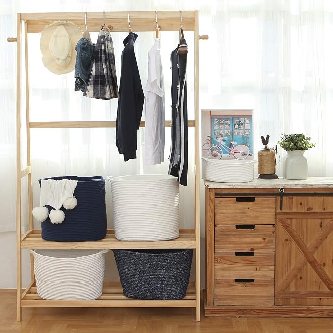 Sea Team Medium Size Cotton Rope Woven Storage Basket - Image 2