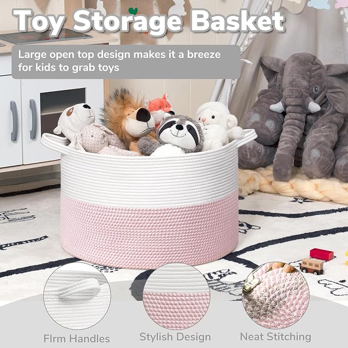 Goodpick Large Storage Basket 22'' x 14'', Baby Basket - Image 5