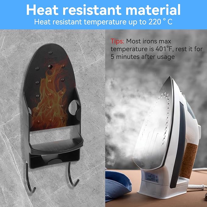 Ironing Board Hanger Wall Mount, Electric Iron and Iron Board Holder Storage - Image 4