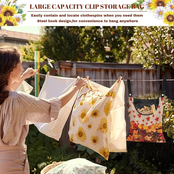 Maple Clothespin Bag Clip Large Capacity Storage Bag Machine Washable - Image 5