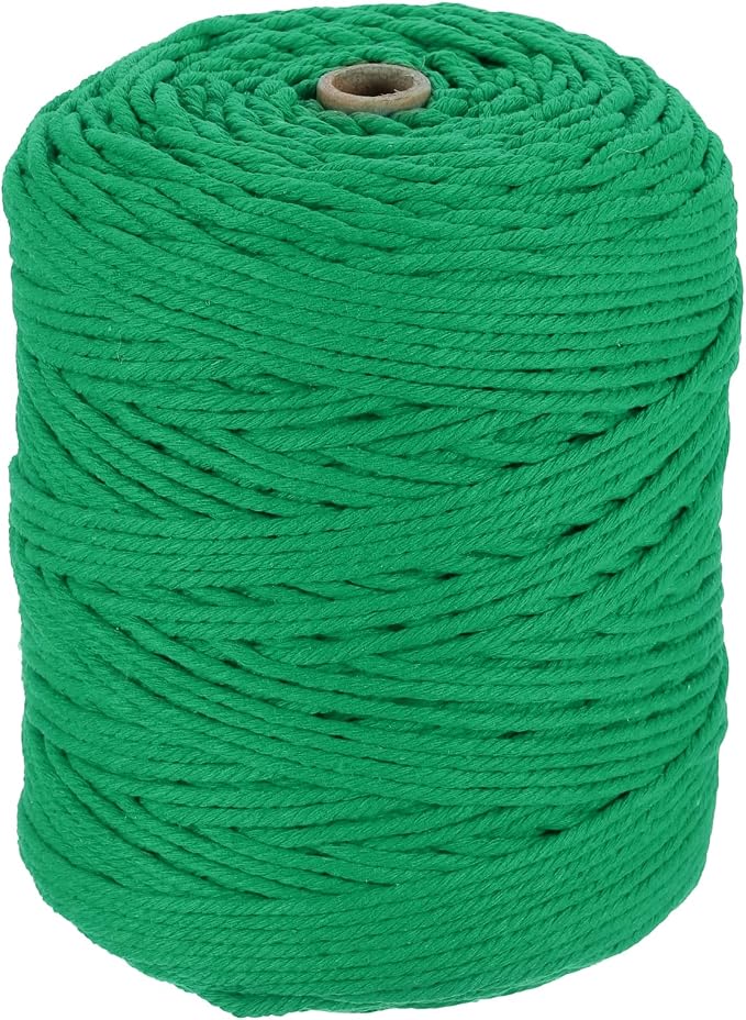 HARFINGTON Natural Macrame Cord 3mm x 328 Yards 4 Strand Twisted Cotton Macrame by HARFINGTON