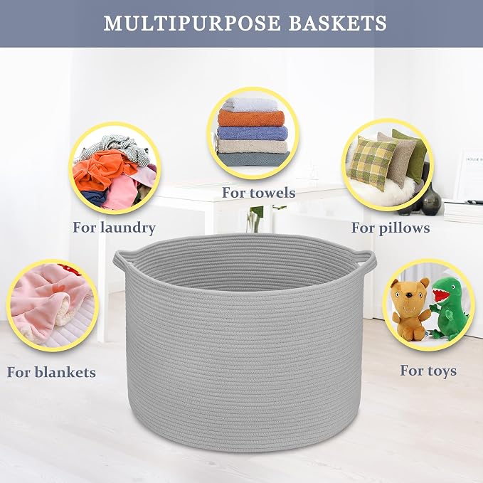 Extra Large Blanket Basket 87L, Laundry Hamper, Baby Nursery Hamper - Image 9