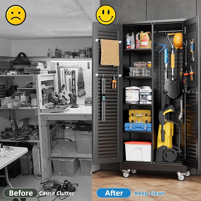 Metal Broom Closet Storage Cabinet - Image 7