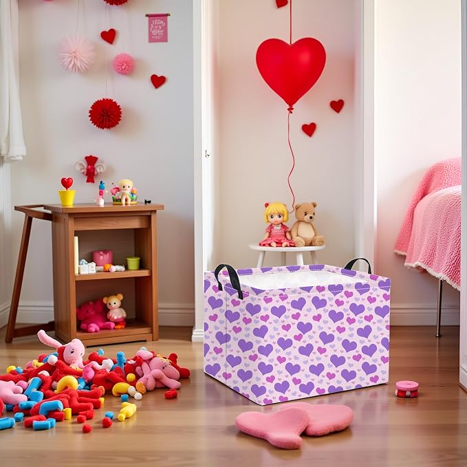 Rectangular Valentines Basket for Women Girls Storage Bin Organizer Box Shelf - Image 3