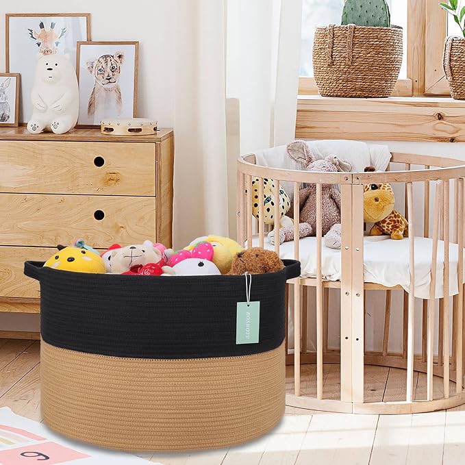 Extra Large Blanket Basket 87L, Laundry Hamper, Baby Nursery Hamper - Image 5