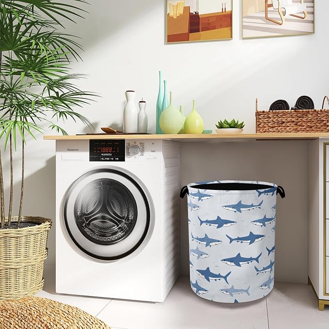 Cute Shark Laundry Basket, Foldable Oxford Cloth Tote Bag Laundry Hamper - Image 8