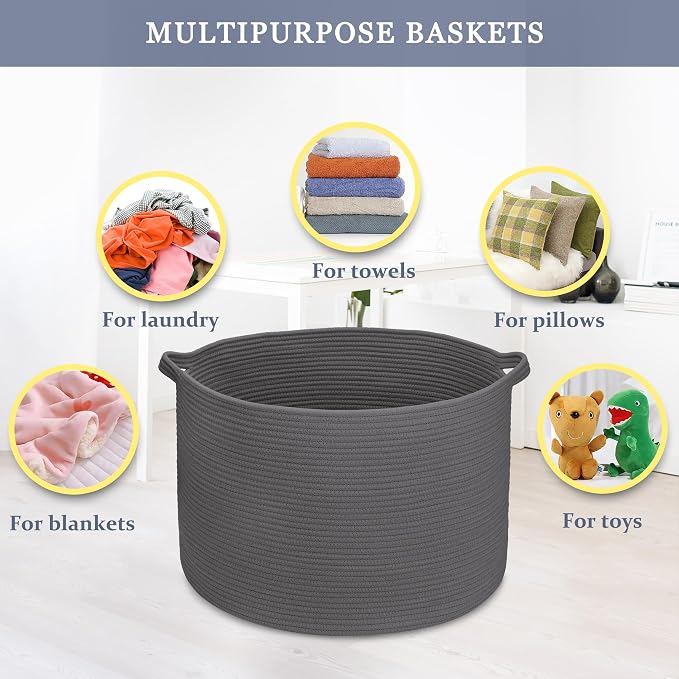 Extra Large Blanket Basket 87L, Laundry Hamper, Baby Nursery Hamper - Image 9