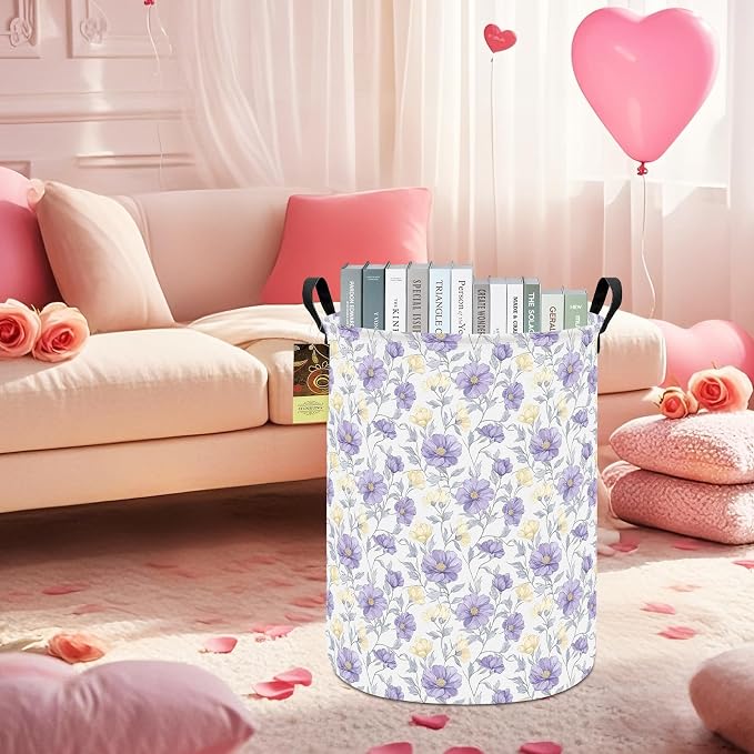HUNRUNG Laundry Hamper, Large Canvas Fabric Lightweight Storage Basket Toy - Image 7