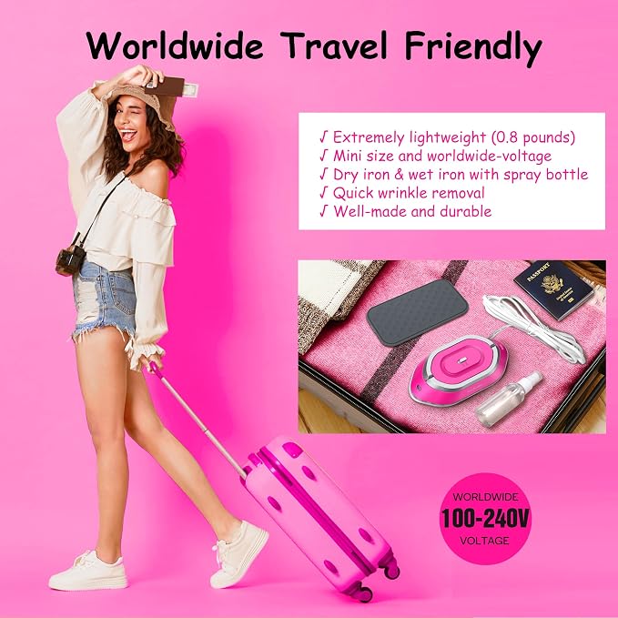 Newbealer Travel Iron with Global Voltage, 100-240V Mini Dry Iron - Image 2