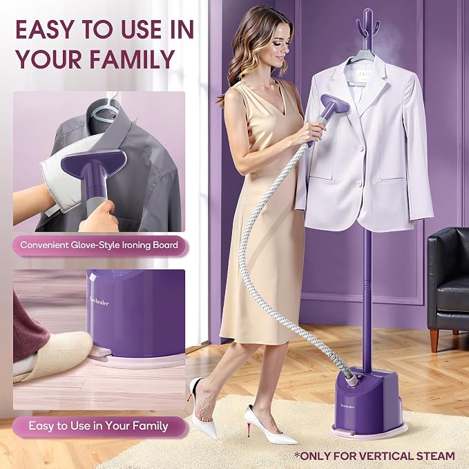 Newbealer Standing Garment Steamer - 1500W Full-Size Vertical Clothes Steamer - Image 5