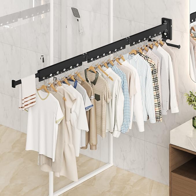 Wall Mounted Clothes Hanger, Clothes Drying Rack, Laundry Drying Rack, Clothes - Image 5