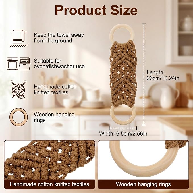 2 Pcs Kitchen Towel Holder, Handmade Crochet Dish Towel Holder - Image 6