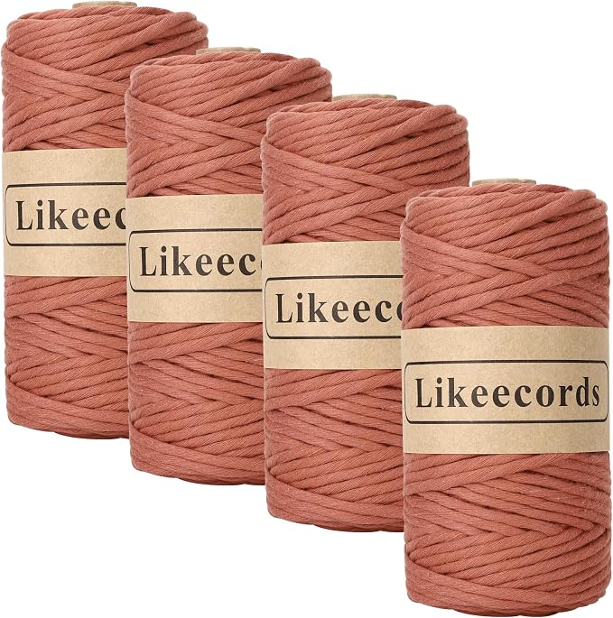 4 Skeins of 4mm X 80m Single Strand Macrame Cord Handmade Decorations Softer by Likeecords