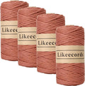4 Skeins of 4mm X 80m Single Strand Macrame Cord Handmade Decorations Softer by Likeecords