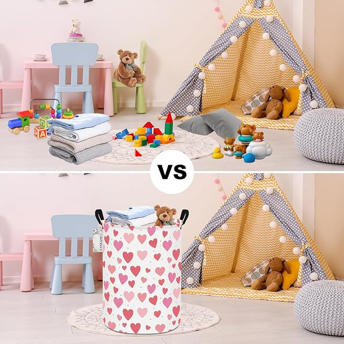 FANKANG Storage Basket, Nursery Hamper Canvas Laundry Basket Foldable - Image 7
