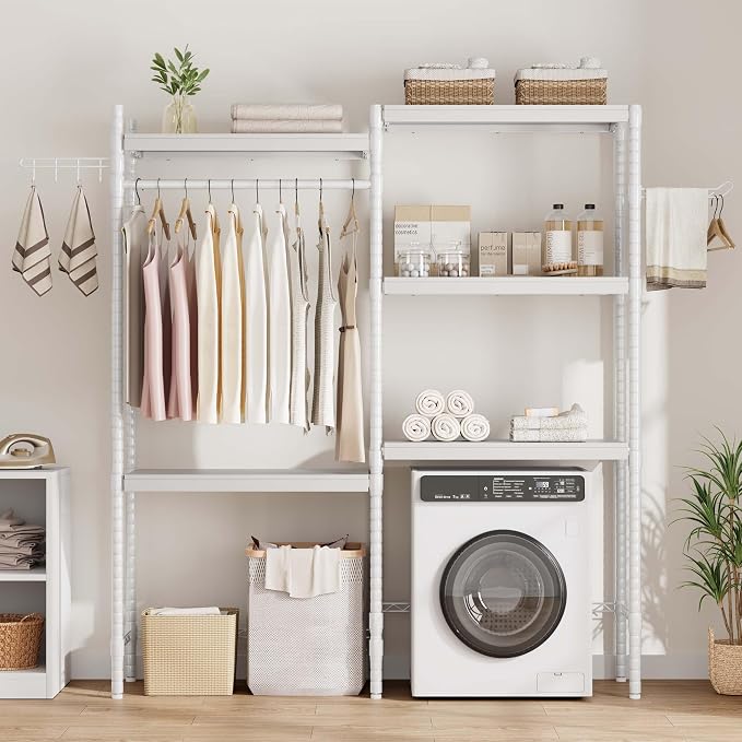 GAOMON Over The Washer and Dryer Storage Shelf, 5-Tier Adjustable Laundry - Image 3