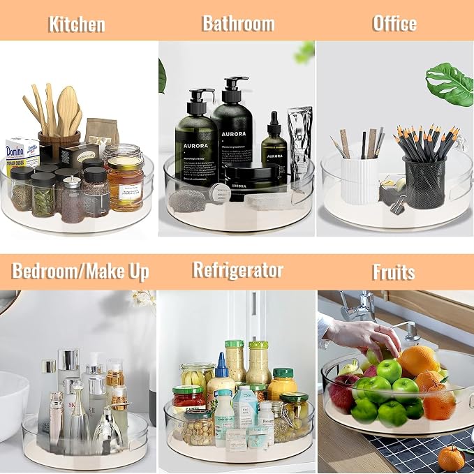 4 Pack Lazy Susan Organizer for Cabinet：Lazy Susan Turntable - Image 7