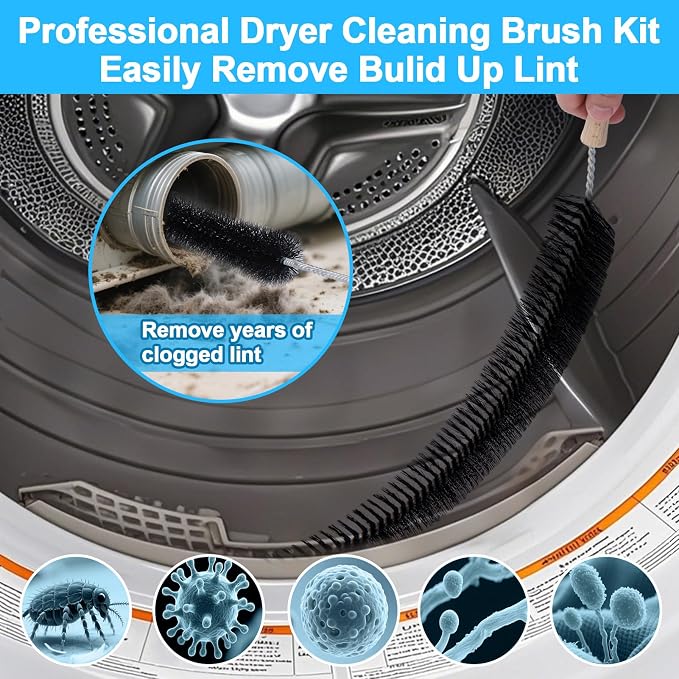XANGNIER 3 Pack Dryer Vent Cleaner Kit, Flexible Dryer Lint Brush Vent Cleaner - Image 4