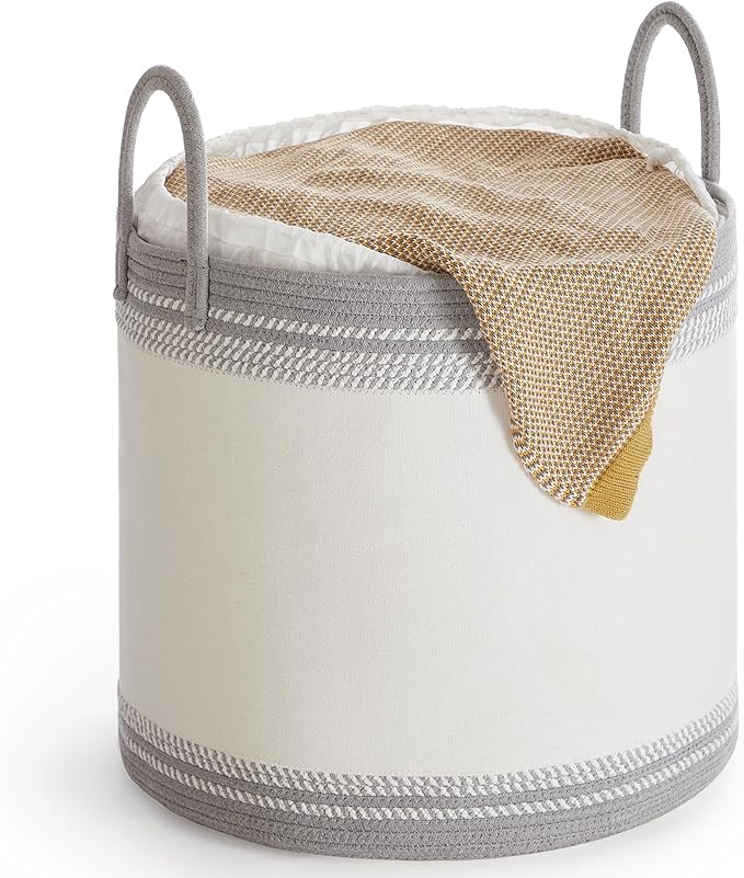SONGMICS Laundry Hamper, Cotton Rope Laundry Basket by SONGMICSbySONGMICSHOME