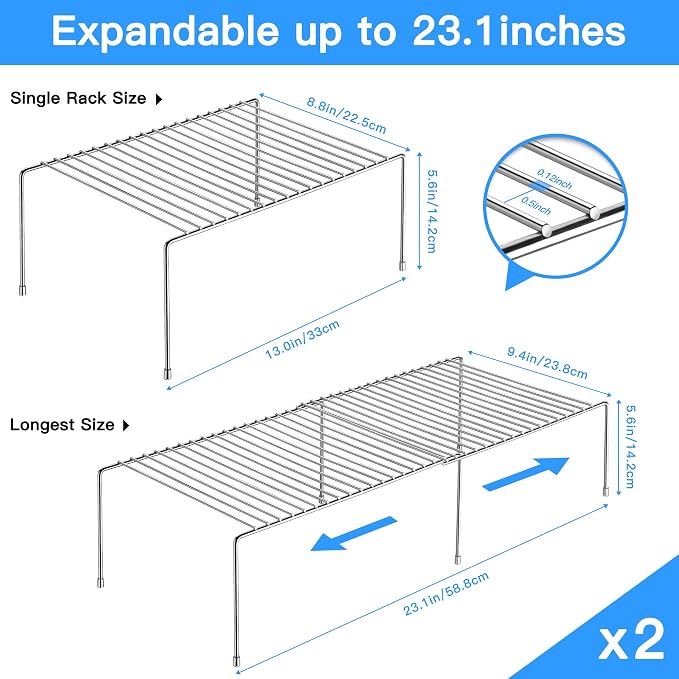 Tomorotec Stainless Steel Expandable Kitchen Storage Organizer Spice Rack - Image 5