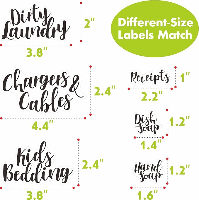 Hebayy 318 PCS Laundry Room & Linen Closet Organization Labels，No Stain Removal - Image 3