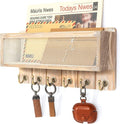 Rebee Vision Pine Wood Mail and Key Holder by REBEEVISION