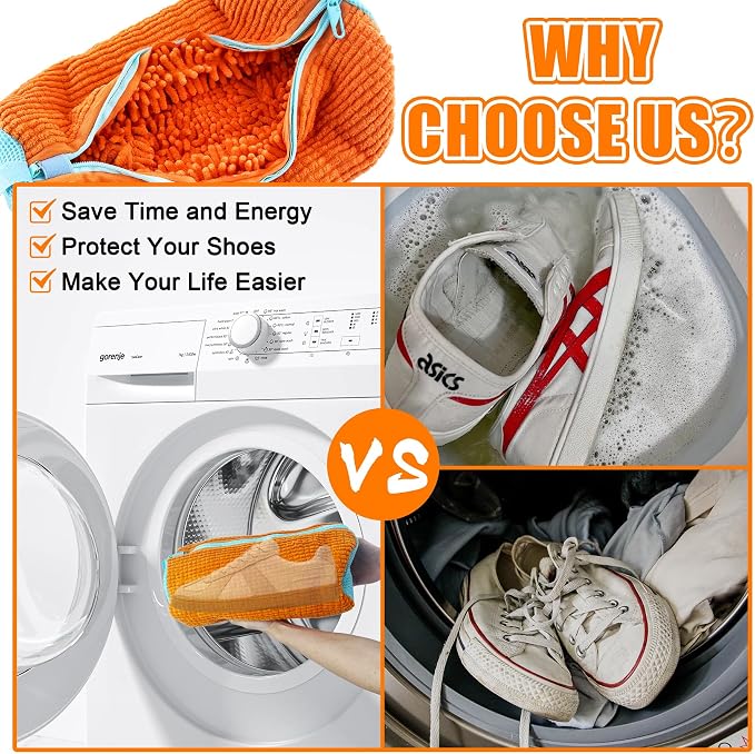 Shoe Washing Machine Bag, 2 Pack – Reusable, Fits All Shoe Types, 360° Deep - Image 5