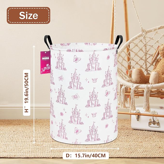 Laundry Hamper Large Canvas Fabric Lightweight Storage Basket/Toy - Image 2