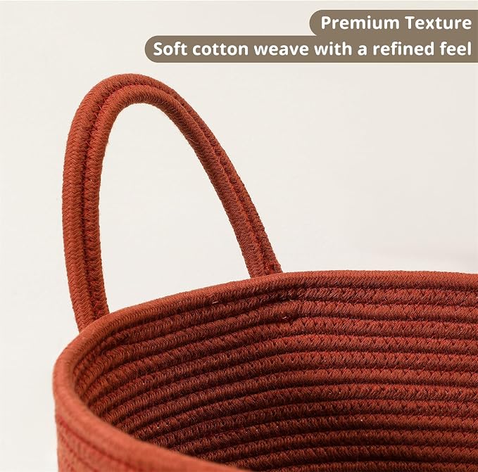 80L Large Woven Laundry Basket Hamper, 100% Natural Cotton Rope, Handwoven & - Image 7