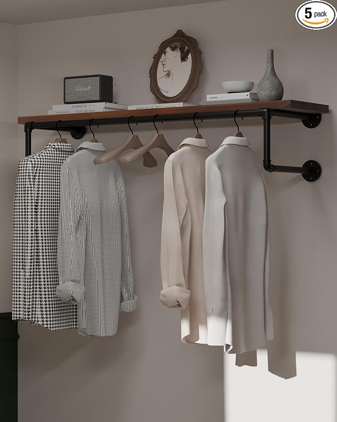 Clothes Rack 42in, Wall Mounted Garment Racks by INDUSTRIALSHELVESDESIGN