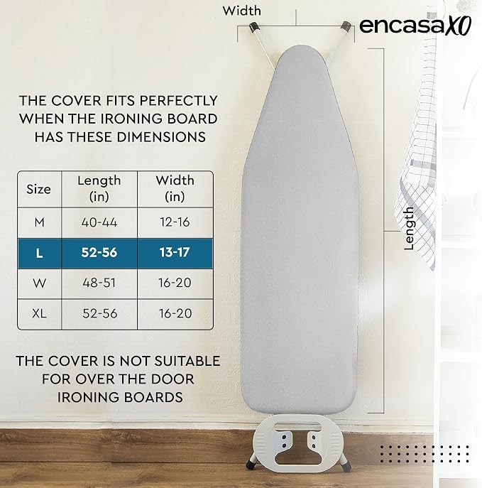 Encasa XO Ironing Board Cover and Pad 54"x15" - Image 2