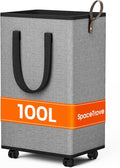 Laundry Basket with Wheels, Collapsible Laundry Baskets, Laundry Hamper with by Unknown