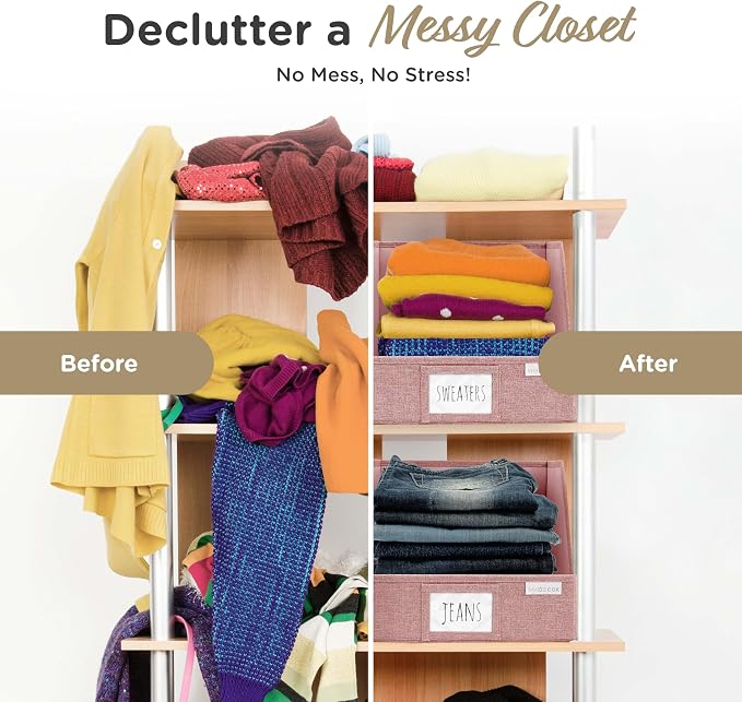 Closet Bins for Organization – 12x12x10 Foldable Boxes for Clothes, Fabric - Image 8