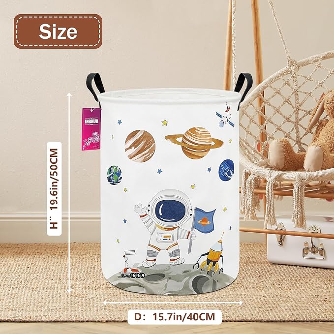 Laundry Hamper Large Canvas Fabric Lightweight Storage Basket/Toy - Image 2