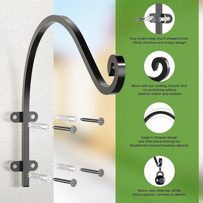 4 Pack Heavy Duty Plant Hanger Hook - Image 4