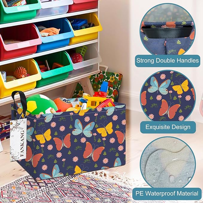 FANKANG Storage Bins, Nursery Hamper Canvas Laundry Basket Foldable - Image 6