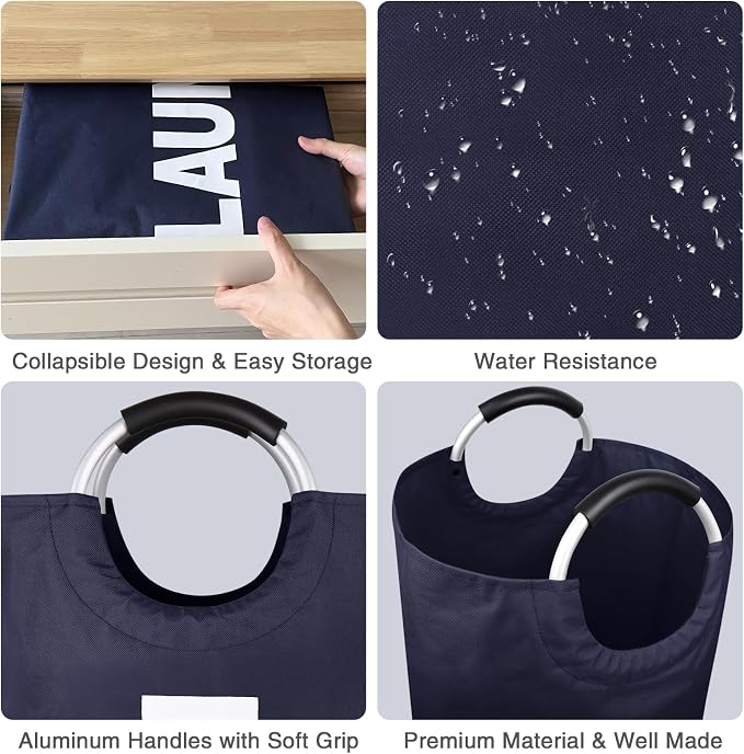 Large Laundry Basket Collapsible 95L, Tall Laundry Bag - Image 5