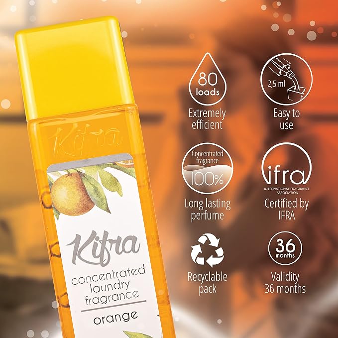 KIFRA ORANGE Concentrated Laundry Fragrance 6.76 Fl Oz 200ml 80 Washing Cycles - Image 3