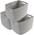 3 Pack Woven Storage Baskets for Shelves, 13.5"×11"×9.5"Organizing Bins by HZFTJOY