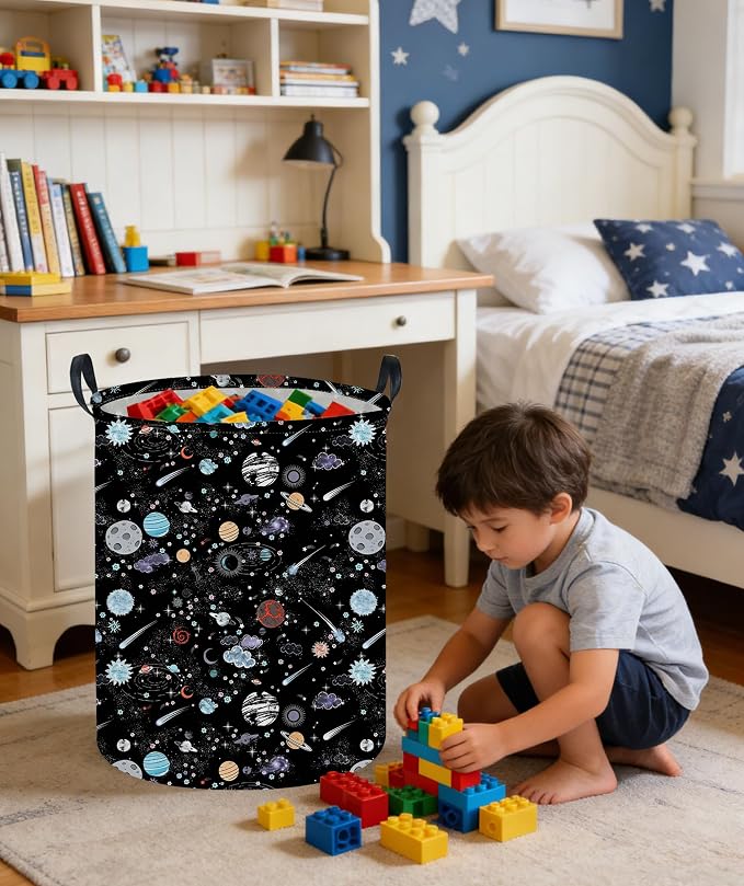 Moon and Stars Laundry hamper Baby Laundry Hamper Collapsible Canvas Waterproof - Image 5