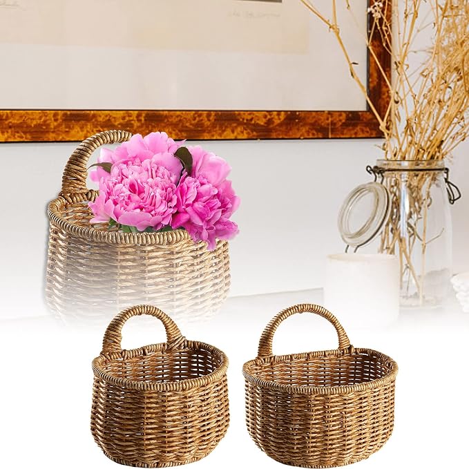 2 Wall Hanging Baskets Storage Basket Organizer - Image 2